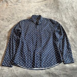 Nocturnal Men's Button Down, Blue, Size L Slim Fit